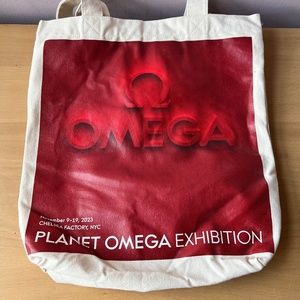 NEW LIMITED EDITION OMEGA TOTE BAG FROM PLANET OMEGA EXHIBITION NYC AND POSTER
